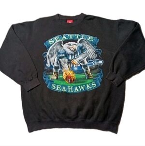 NFL Seattle Seahawks Blitz Black Crewneck Sweater